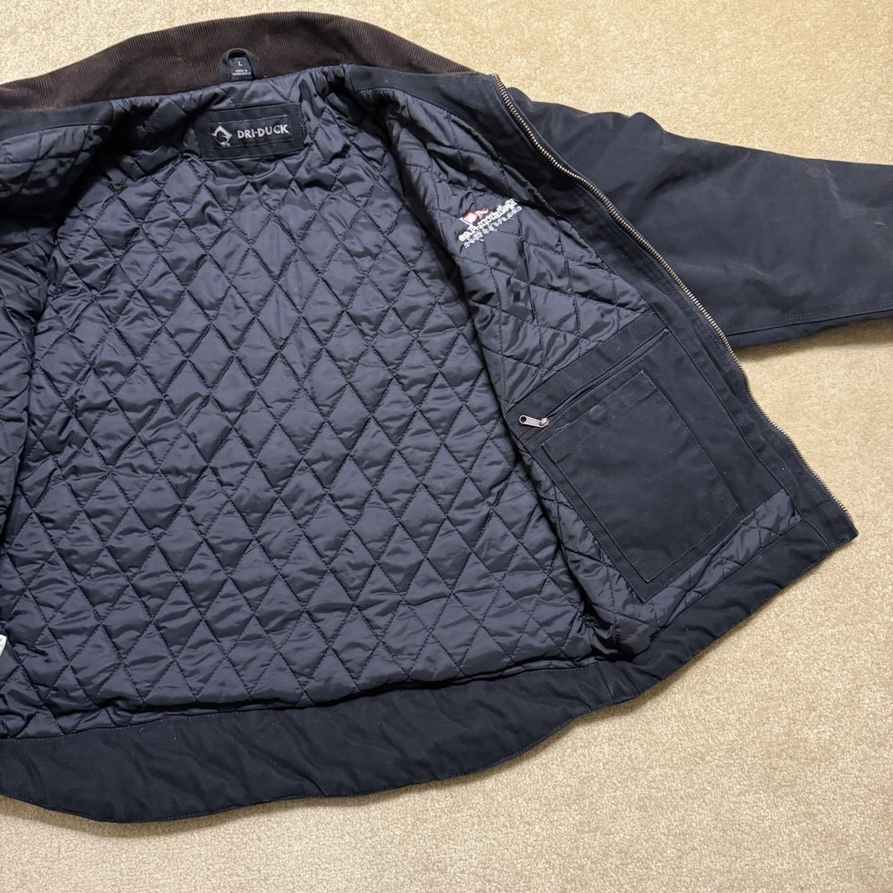 Dri Duck Outlaw Jacket Men's Large L Black Canvas Quilt Lined Dri-Duck Detroit - Picture 6 of 16
